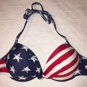 4th of July American Flag Push-Up Bikini Top 32B